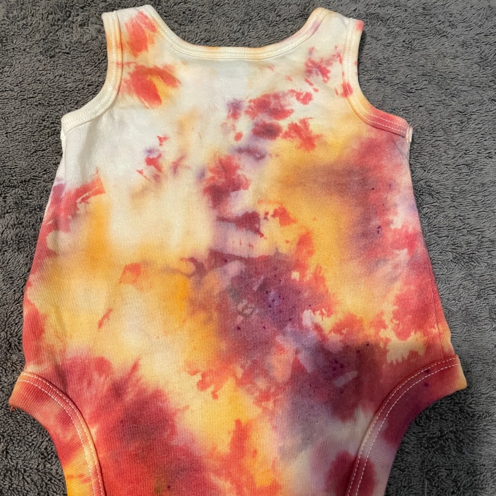 Tie dyed baby onesie